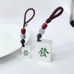 橘南小巷999纯银麻将钥匙扣红中发财汽车包包挂件背包创意配饰情侣挂件 红中钥匙扣 20克